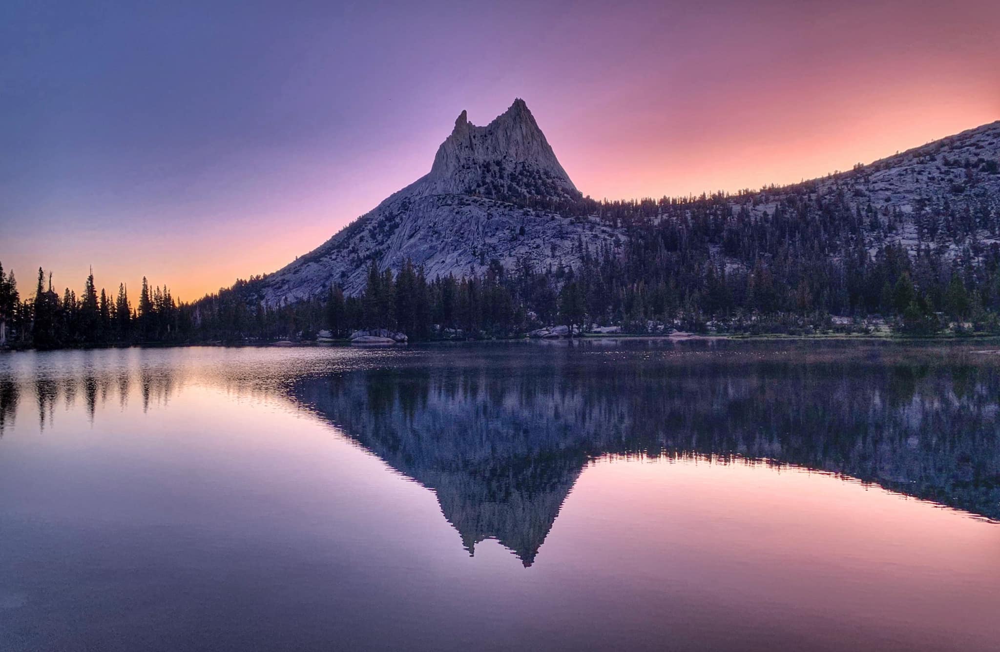 Cathedral Peak and Lower Cathedral Lake